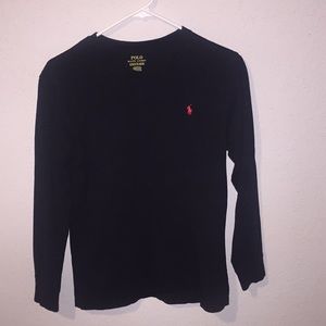 Black long sleeve polo shirt